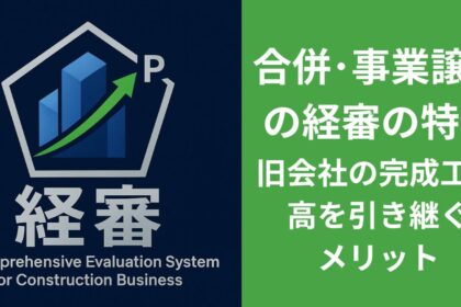 合併・事業譲渡時の経審の特例。旧会社の完成工事高を引き継ぐメリット