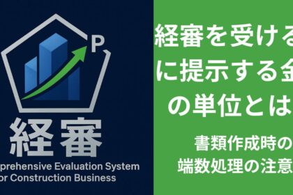 経審を受ける際に提示する金額の単位とは？書類作成時の端数処理の注意点